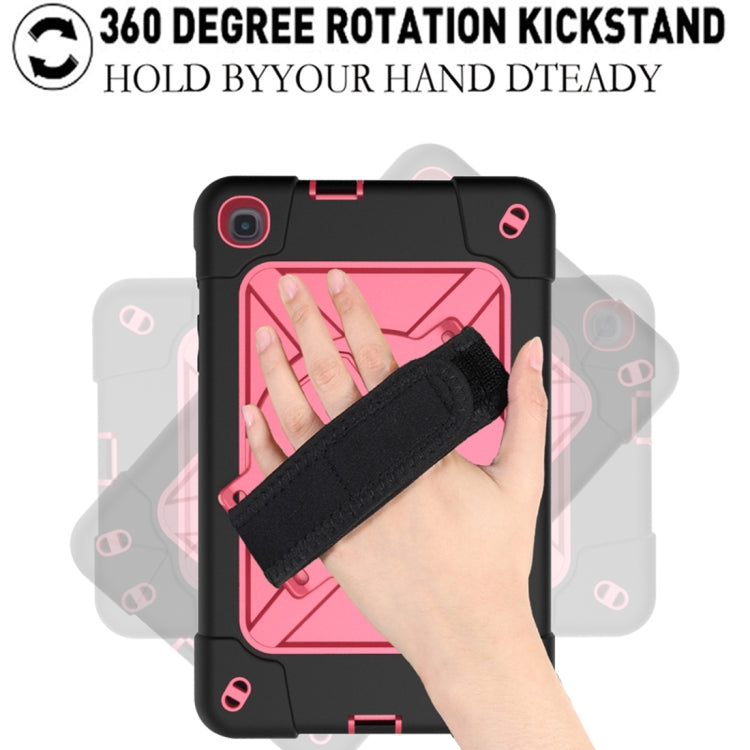 For Samsung Galaxy Tab A 8.4 T307 Contrast Color Robot Silicone + PC Tablet Case(Black Rose Red) by bashfashion