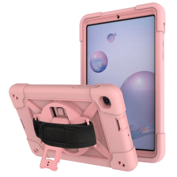 For Samsung Galaxy Tab A 8.4 T307 Contrast Color Robot Silicone + PC Tablet Case(Rose Gold) by bashfashion