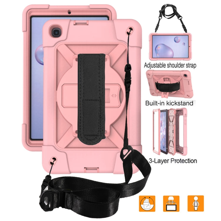 For Samsung Galaxy Tab A 8.4 T307 Contrast Color Robot Silicone + PC Tablet Case(Rose Gold) by bashfashion