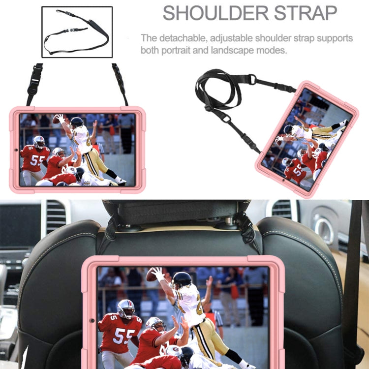 For Samsung Galaxy Tab A 8.4 T307 Contrast Color Robot Silicone + PC Tablet Case(Rose Gold) by bashfashion