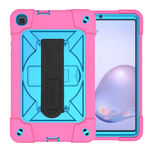 For Samsung Galaxy Tab A 8.4 T307 Contrast Color Robot Silicone + PC Tablet Case(Rose Red Blue) by bashfashion