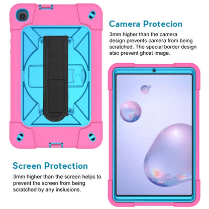 For Samsung Galaxy Tab A 8.4 T307 Contrast Color Robot Silicone + PC Tablet Case(Rose Red Blue) by bashfashion