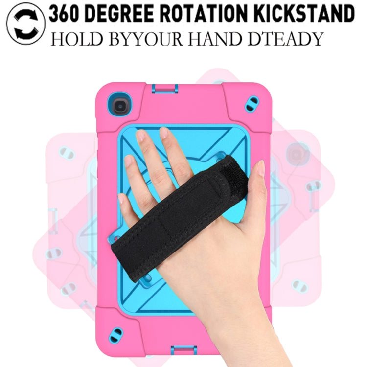 For Samsung Galaxy Tab A 8.4 T307 Contrast Color Robot Silicone + PC Tablet Case(Rose Red Blue) by bashfashion