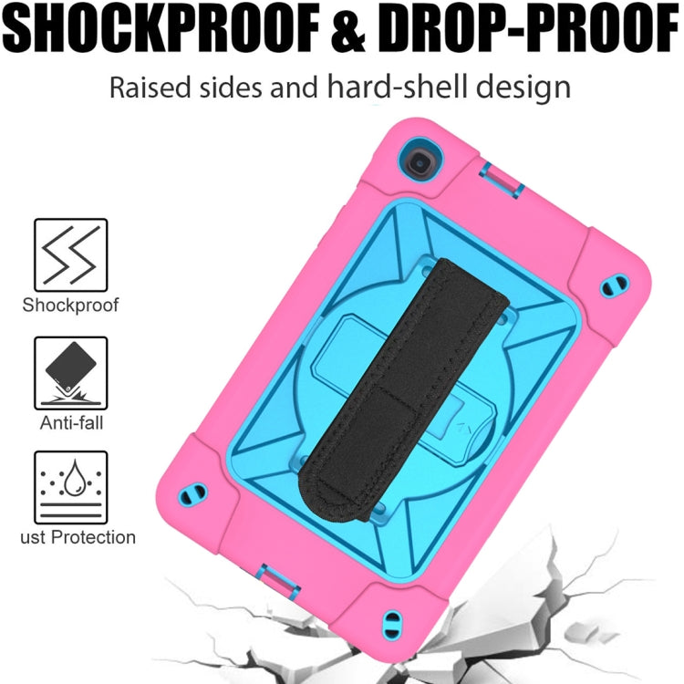 For Samsung Galaxy Tab A 8.4 T307 Contrast Color Robot Silicone + PC Tablet Case(Rose Red Blue) by bashfashion