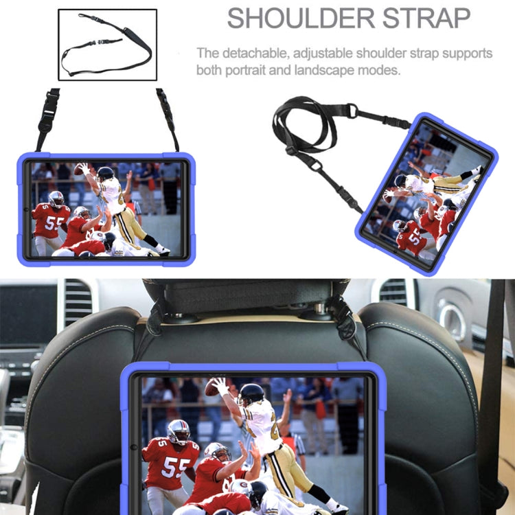 For Samsung Galaxy Tab A 8.4 T307 Contrast Color Robot Silicone + PC Tablet Case(Dark Blue Black) by bashfashion