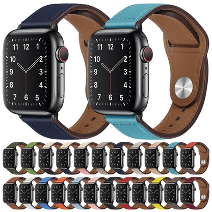 PU Leather Black Buckle Watch Band For Apple Watch Series 9&8&7 41mm / SE 3&SE 2&6&SE&5&4 40mm / 3&2&1 38mm(Brown) by bashfashion