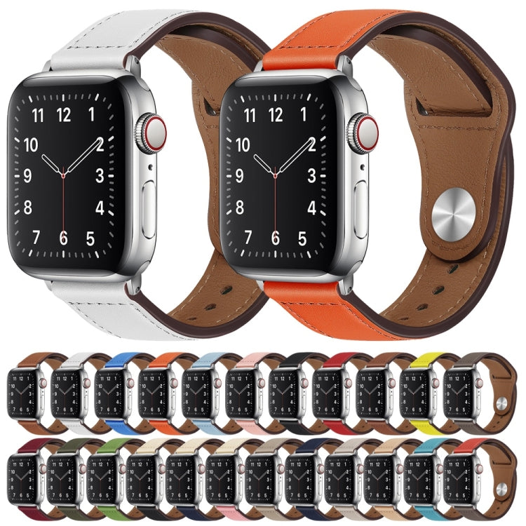 PU Leather Silver Buckle Watch Band For Apple Watch Ultra 49mm&Watch Ultra 2 49mm / Series 9&8&7 45mm / SE 3&SE 2&6&SE&5&4 44mm / 3&2&1 42mm(Brick Red and Grey) by bashfashion