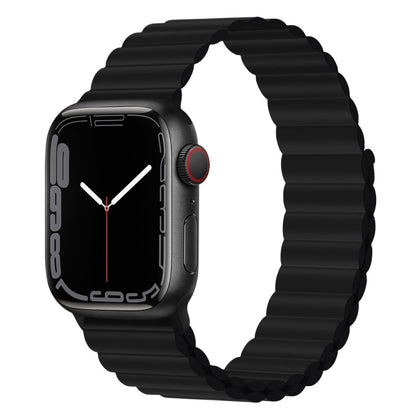 Silicone Magnet Watch Band For Apple Watch Ultra 49mm&Watch Ultra 2 49mm / Series 9&8&7 45mm / SE 3&SE 2&6&SE&5&4 44mm / 3&2&1 42mm(Black) by bashfashion