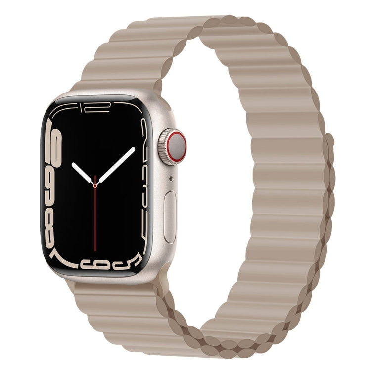 Silicone Magnet Watch Band For Apple Watch Ultra 49mm&Watch Ultra 2 49mm / Series 9&8&7 45mm / SE 3&SE 2&6&SE&5&4 44mm / 3&2&1 42mm(Khaki) by bashfashion
