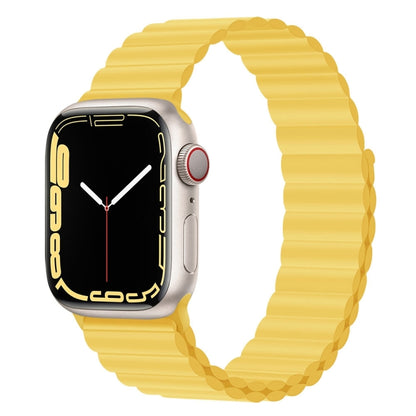 Silicone Magnet Watch Band For Apple Watch Ultra 49mm&Watch Ultra 2 49mm / Series 9&8&7 45mm / SE 3&SE 2&6&SE&5&4 44mm / 3&2&1 42mm(Yellow) by bashfashion