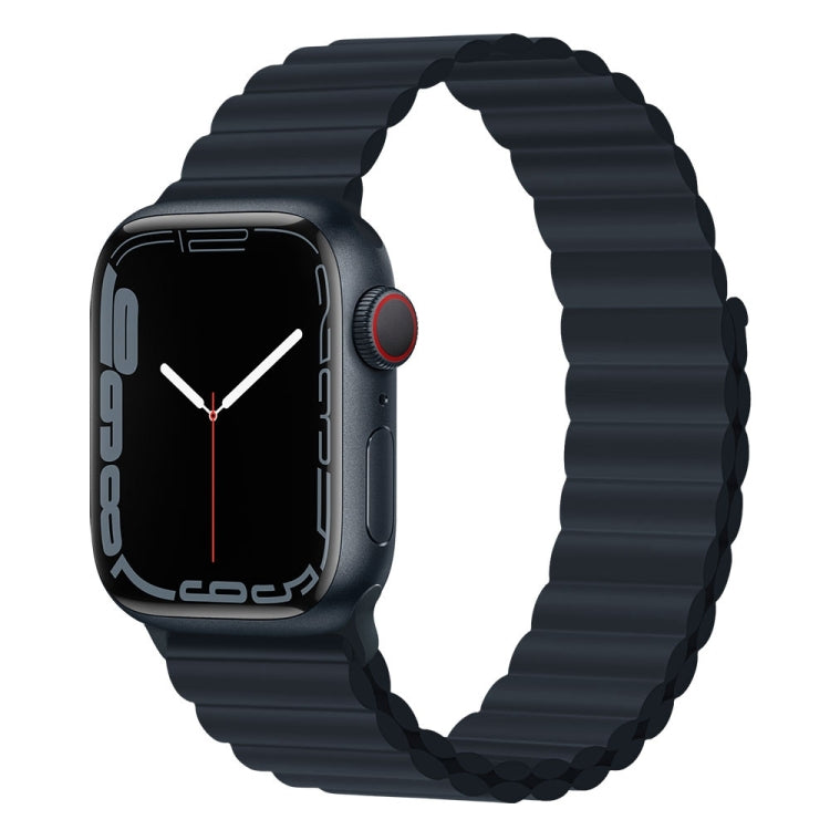 Silicone Magnet Watch Band For Apple Watch Ultra 49mm&Watch Ultra 2 49mm / Series 9&8&7 45mm / SE 3&SE 2&6&SE&5&4 44mm / 3&2&1 42mm(Midnight) by bashfashion