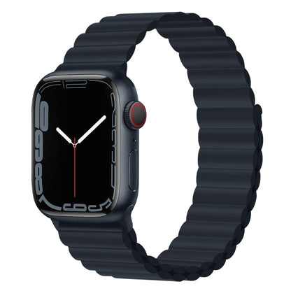Silicone Magnet Watch Band For Apple Watch Ultra 49mm&Watch Ultra 2 49mm / Series 9&8&7 45mm / SE 3&SE 2&6&SE&5&4 44mm / 3&2&1 42mm(Midnight) by bashfashion