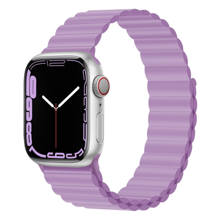 Silicone Magnet Watch Band For Apple Watch Ultra 49mm&Watch Ultra 2 49mm / Series 9&8&7 45mm / SE 3&SE 2&6&SE&5&4 44mm / 3&2&1 42mm(Purple) by bashfashion