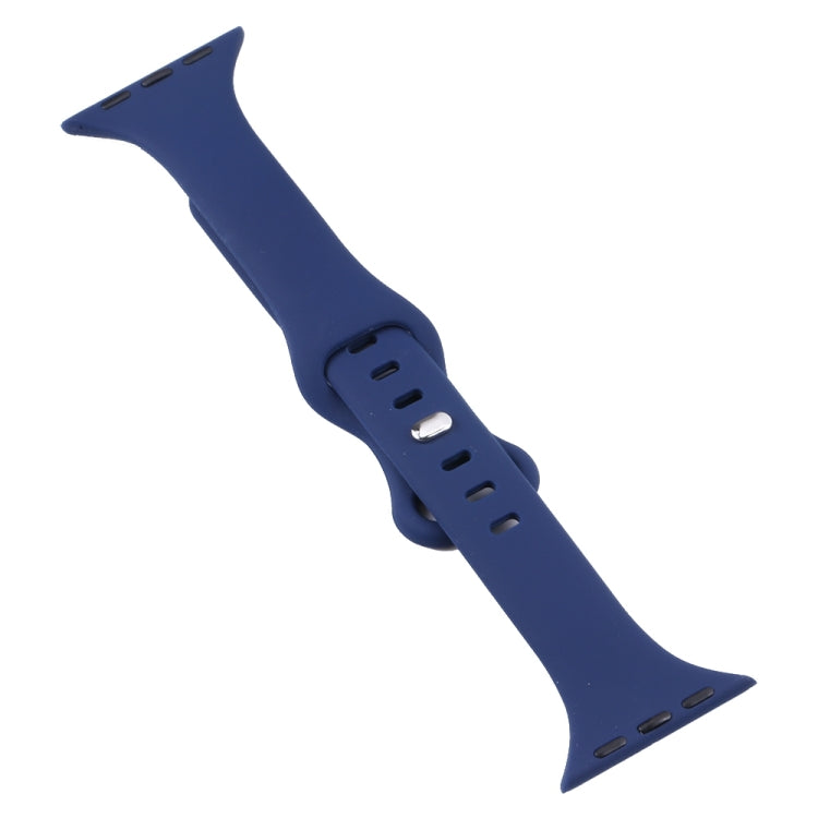 Small Waist Butterfly Buckle Watch Band For Apple Watch Series 9&8&7 41mm / SE 3&SE 2&6&SE&5&4 40mm / 3&2&1 38mm(White) by bashfashion