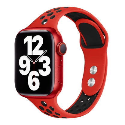 Double Nail Small Waist Watch Band For Apple Watch Ultra 49mm&Watch Ultra 2 49mm / Series 9&8&7 45mm / SE 3&SE 2&6&SE&5&4 44mm / 3&2&1 42mm(Red Black) by bashfashion