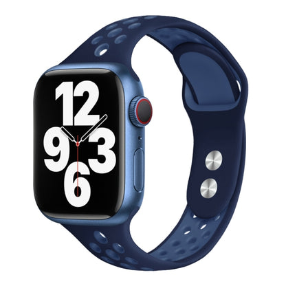 Double Nail Small Waist Watch Band For Apple Watch Ultra 49mm&Watch Ultra 2 49mm / Series 9&8&7 45mm / SE 3&SE 2&6&SE&5&4 44mm / 3&2&1 42mm(Navy Blue) by bashfashion