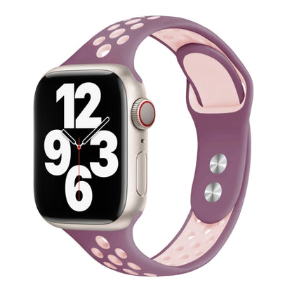 Double Nail Small Waist Watch Band For Apple Watch Ultra 49mm&Watch Ultra 2 49mm / Series 9&8&7 45mm / SE 3&SE 2&6&SE&5&4 44mm / 3&2&1 42mm(Purple Pink) by bashfashion