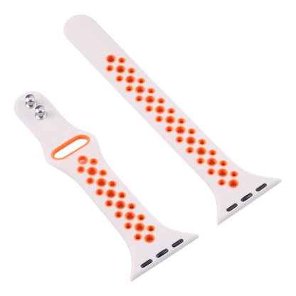 Double Nail Small Waist Watch Band For Apple Watch Series 9&8&7 41mm / SE 3&SE 2&6&SE&5&4 40mm / 3&2&1 38mm(White Pink) by bashfashion