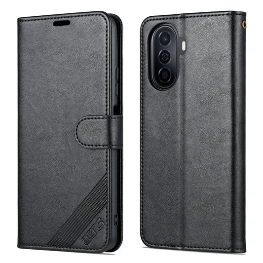 For Huawei Enjoy 50/Nova Y70/Nova Y70 Plus AZNS Sheepskin Texture Flip Leather Phone Case(Black) by AZNS