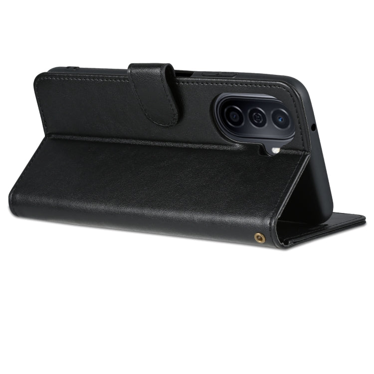 For Huawei Enjoy 50/Nova Y70/Nova Y70 Plus AZNS Sheepskin Texture Flip Leather Phone Case(Black) by AZNS