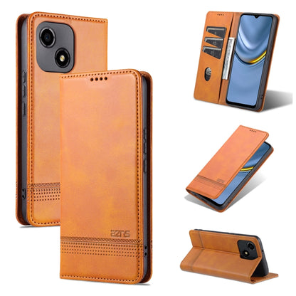 For Honor Play 30 AZNS Magnetic Calf Texture Flip Leather Phone Case(Light Brown) by AZNS
