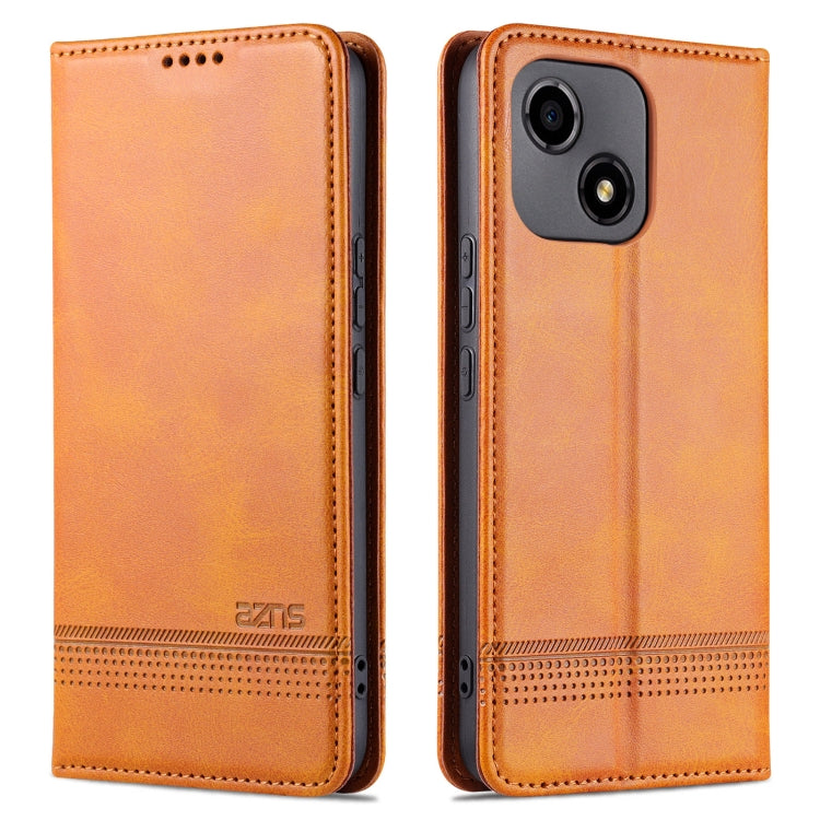 For Honor Play 30 AZNS Magnetic Calf Texture Flip Leather Phone Case(Light Brown) by AZNS
