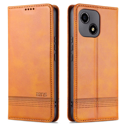For Honor Play 30 AZNS Magnetic Calf Texture Flip Leather Phone Case(Light Brown) by AZNS