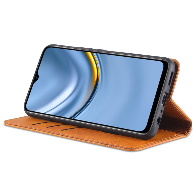 For Honor Play 30 AZNS Magnetic Calf Texture Flip Leather Phone Case(Light Brown) by AZNS