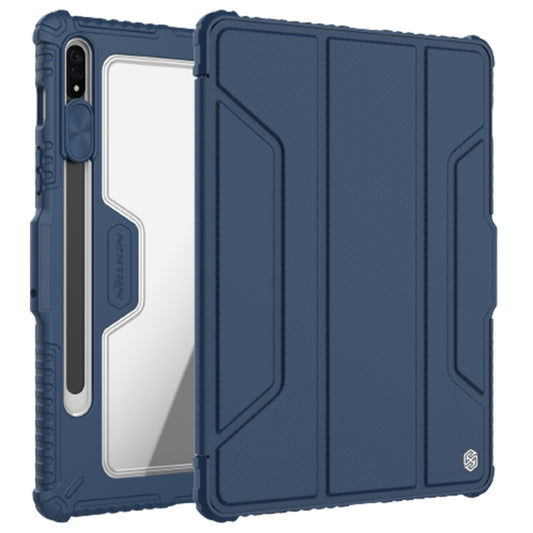 For Samsung Galaxy Tab S7 NILLKIN Bumper Pro Camshield Tablet Leather Case(Blue) by NILLKIN