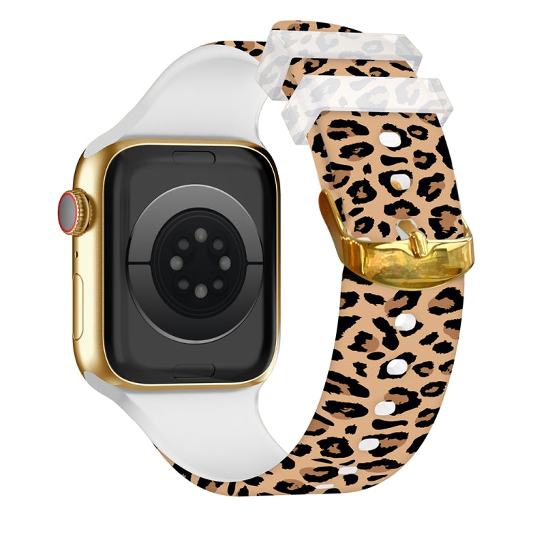 Square Buckle Color Printing Watch Band For Apple Watch Ultra 49mm&Watch Ultra 2 49mm / Series 9&8&7 45mm / SE 3&SE 2&6&SE&5&4 44mm / 3&2&1 42mm(Leopard 4) by bashfashion