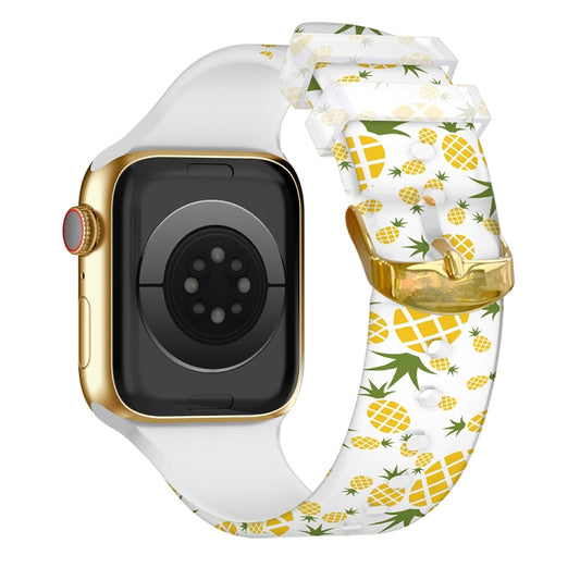 Square Buckle Color Printing Watch Band For Apple Watch Ultra 49mm&Watch Ultra 2 49mm / Series 9&8&7 45mm / SE 3&SE 2&6&SE&5&4 44mm / 3&2&1 42mm(Fruit 2) by bashfashion