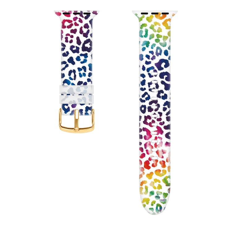 Square Buckle Color Printing Watch Band For Apple Watch Ultra 49mm&Watch Ultra 2 49mm / Series 9&8&7 45mm / SE 3&SE 2&6&SE&5&4 44mm / 3&2&1 42mm(Leopard 6) by bashfashion