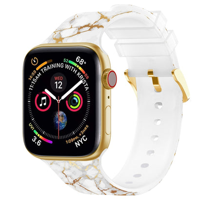 Square Buckle Color Printing Watch Band For Apple Watch Series 9&8&7 41mm / SE 3&SE 2&6&SE&5&4 40mm / 3&2&1 38mm(Marble 1) by bashfashion