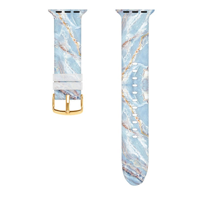 Square Buckle Color Printing Watch Band For Apple Watch Series 9&8&7 41mm / SE 3&SE 2&6&SE&5&4 40mm / 3&2&1 38mm(Marble 2) by bashfashion
