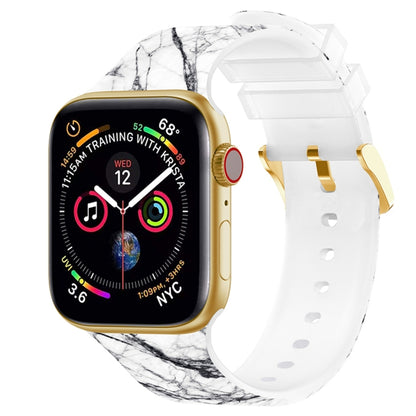 Square Buckle Color Printing Watch Band For Apple Watch Series 9&8&7 41mm / SE 3&SE 2&6&SE&5&4 40mm / 3&2&1 38mm(Marble 4) by bashfashion