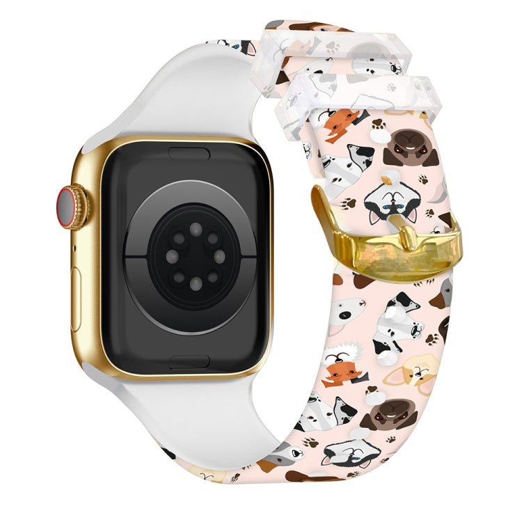 Square Buckle Color Printing Watch Band For Apple Watch Series 9&8&7 41mm / SE 3&SE 2&6&SE&5&4 40mm / 3&2&1 38mm(Animal 1) by bashfashion