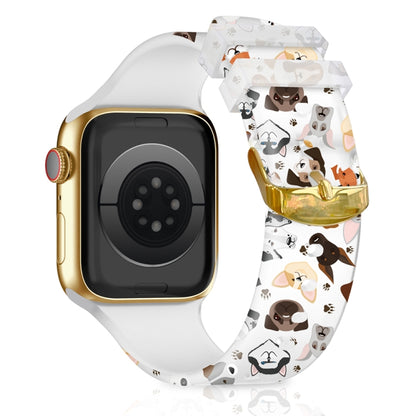 Square Buckle Color Printing Watch Band For Apple Watch Series 9&8&7 41mm / SE 3&SE 2&6&SE&5&4 40mm / 3&2&1 38mm(Animal 2) by bashfashion