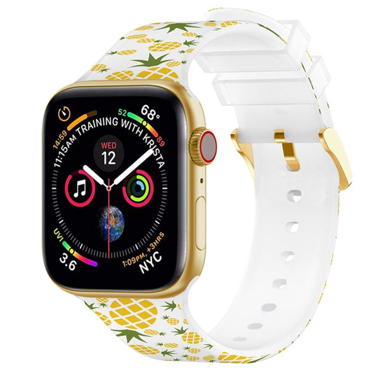 Square Buckle Color Printing Watch Band For Apple Watch Series 9&8&7 41mm / SE 3&SE 2&6&SE&5&4 40mm / 3&2&1 38mm(Fruit 2) by bashfashion