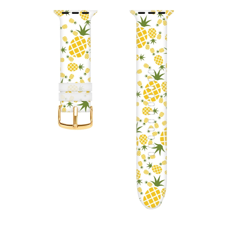 Square Buckle Color Printing Watch Band For Apple Watch Series 9&8&7 41mm / SE 3&SE 2&6&SE&5&4 40mm / 3&2&1 38mm(Fruit 2) by bashfashion