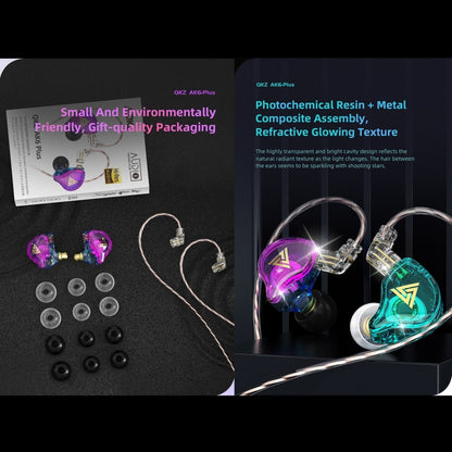 QKZ AK6 PLUS HiFi Bass Detachable Audio Cable Dynamic Heavy Bass Wired Earphone, Style:with Mic(Black) by QKZ