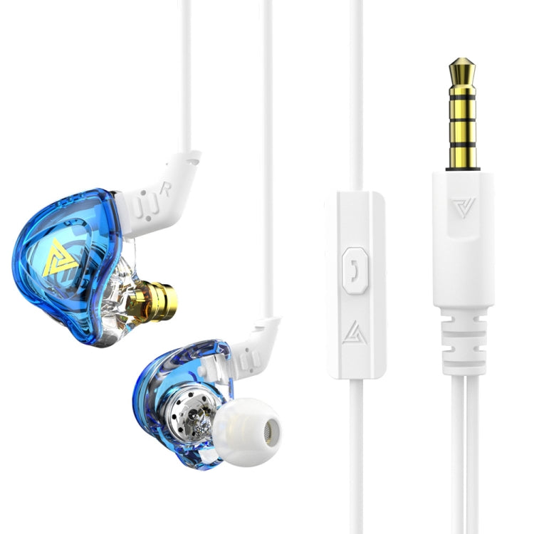 QKZ DMX Sports In-ear HIFI 3.5mm Wired Control Earphone with Mic(Transparent Blue) by QKZ