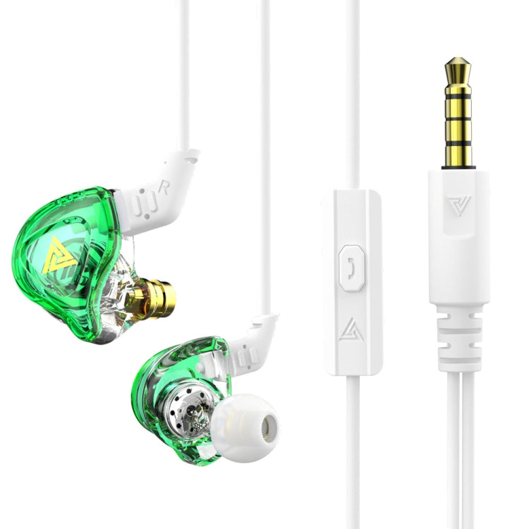 QKZ DMX Sports In-ear HIFI 3.5mm Wired Control Earphone with Mic(Transparent Green) by QKZ