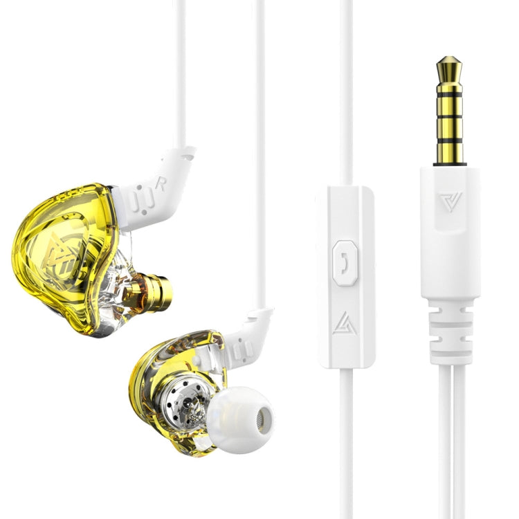 QKZ DMX Sports In-ear HIFI 3.5mm Wired Control Earphone with Mic(Transparent Yellow) by QKZ