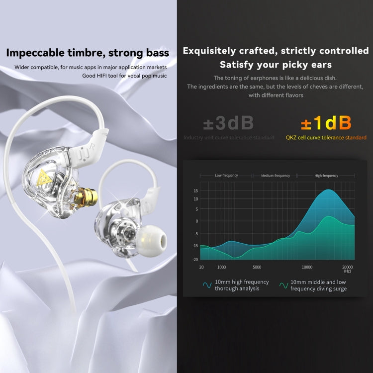 QKZ DMX Sports In-ear HIFI 3.5mm Wired Control Earphone with Mic(Transparent Yellow) by QKZ