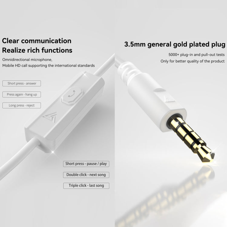 QKZ DMX Sports In-ear HIFI 3.5mm Wired Control Earphone with Mic(Transparent Black) by QKZ