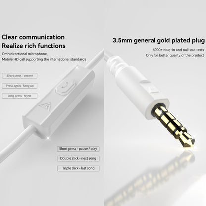 QKZ DMX Sports In-ear HIFI 3.5mm Wired Control Earphone with Mic(Transparent) by QKZ