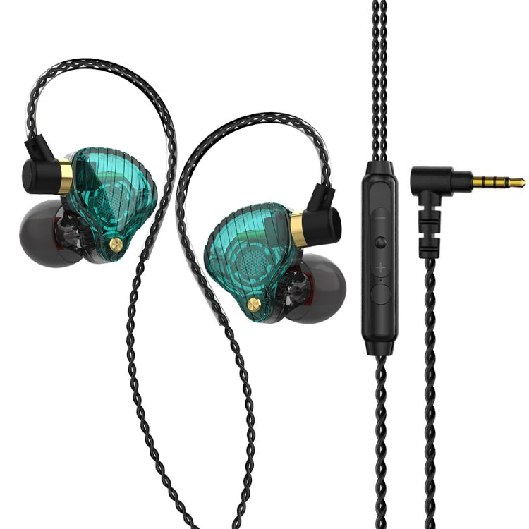 QKZ SK3 3.5mm Sports In-ear Wired HIFI Bass Stereo Sound Earphone with Mic(Green Black) by QKZ
