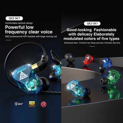 QKZ SK7 3.5mm Sports In-ear Copper Driver Wired HIFI Stereo Earphone with Mic(Sky Blue) by QKZ