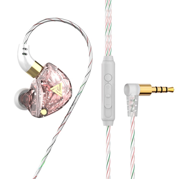 QKZ SK8 3.5mm Sports In-ear Dynamic HIFI Monitor Earphone with Mic(Pink) by QKZ