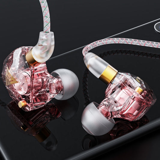 QKZ SK8 3.5mm Sports In-ear Dynamic HIFI Monitor Earphone with Mic(Pink) by QKZ